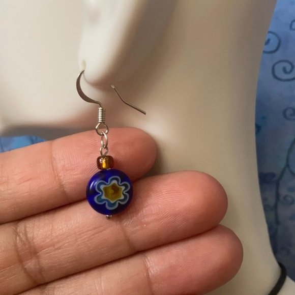 Millefiori Multicolor Flower Glass Beads set - Picture 7 of 13